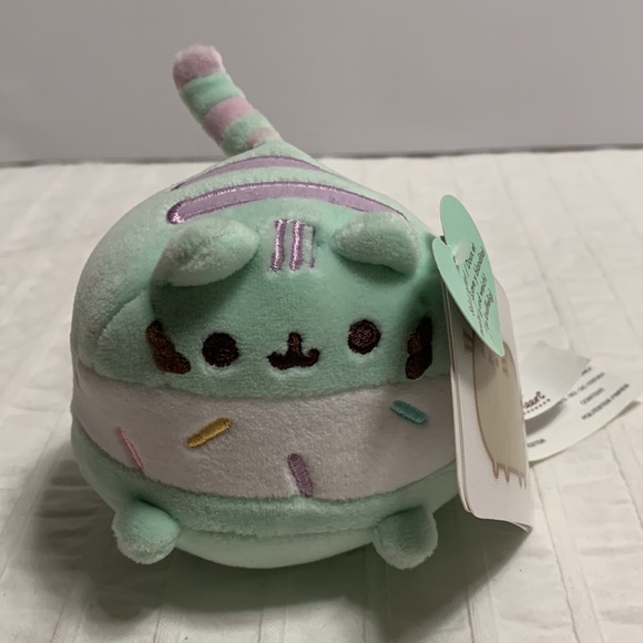 9”&3.5” Pusheen Ice Cream Sandwich & Rainbow Cat Plush by Gund - Picture 7 of 14